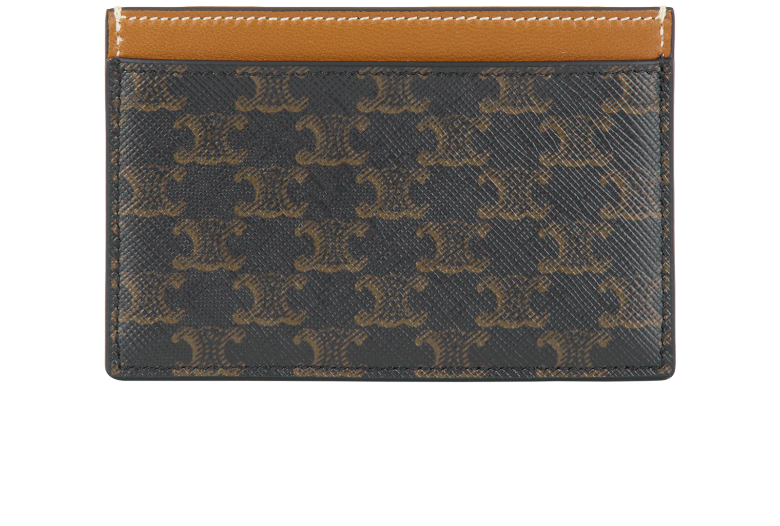 Celine Triomphe Card Holder, &pound;130, Accessories, Brown, Canvas, Back view